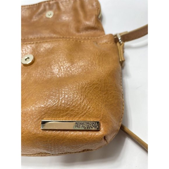 Kenneth Cole Reaction Purse New Brown Tan Leather Side Handbag, Brand New - Picture 8 of 12